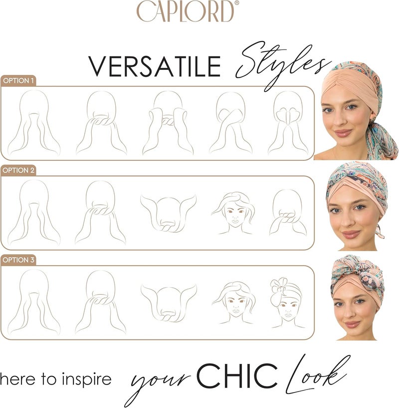 CAPLORD Head Scarf for Women Skull Cap Chemo Patients Headwear Cancer Hair Loss Scarf Headwrap Cover Hat Turban Covering Wrap - Image 3